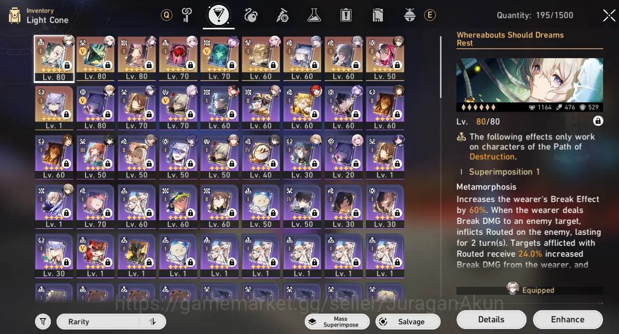 Honkai Star Rail Accounts Mid Game ASIA [TL70] 12 Limited (TheHerta+Sign,Sunday+Sign,FireFly+Sign,3B,Castorice,Lingsha 5