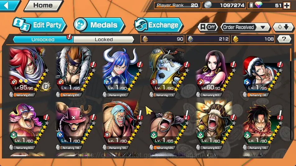 One Piece Bounty Rush Accounts Mid-Tier Global|8 META EX[Yamato,Charlotte Linlin,Olin Oiran,Divine 5