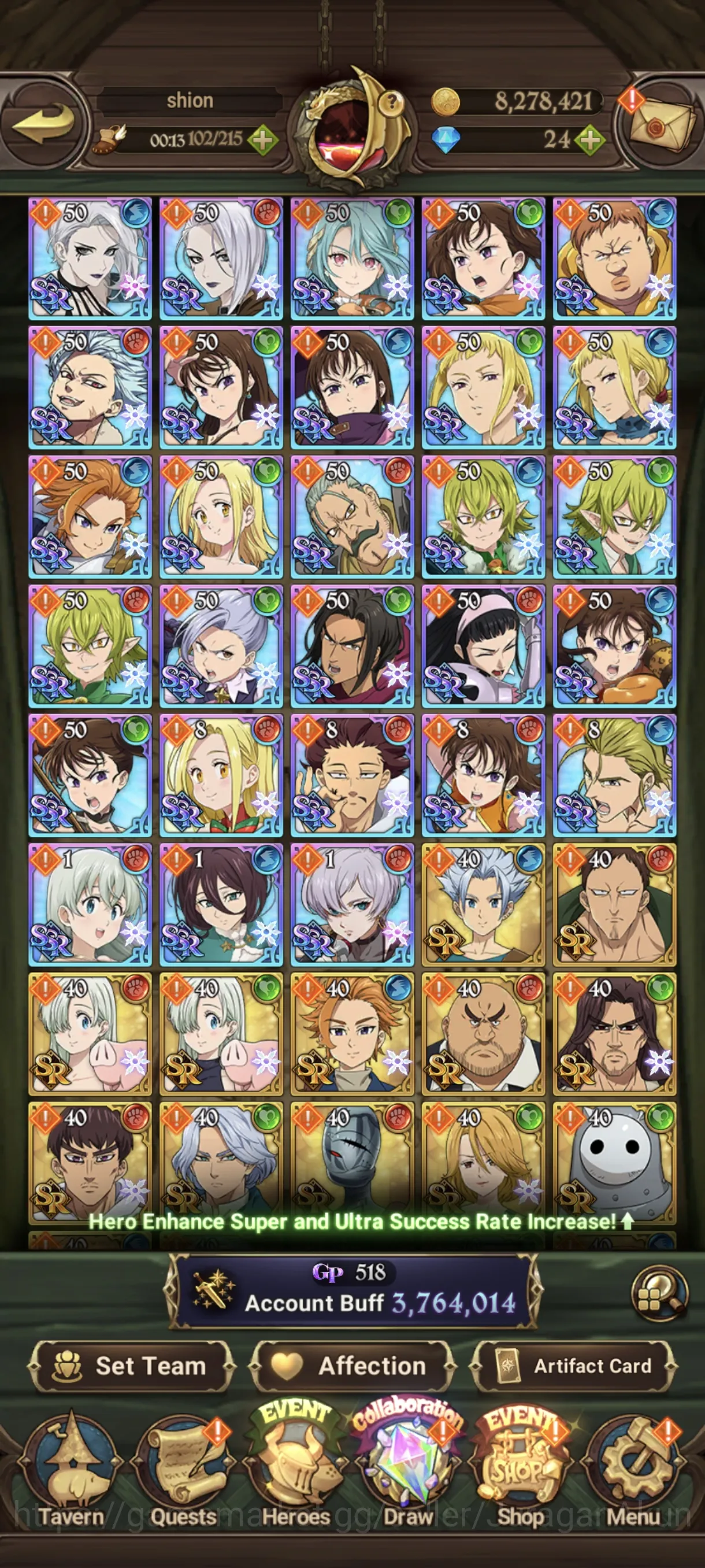 The Seven Deadly Sins: Grand Cross Accounts Midgame Asia | 3.7M CC 3
