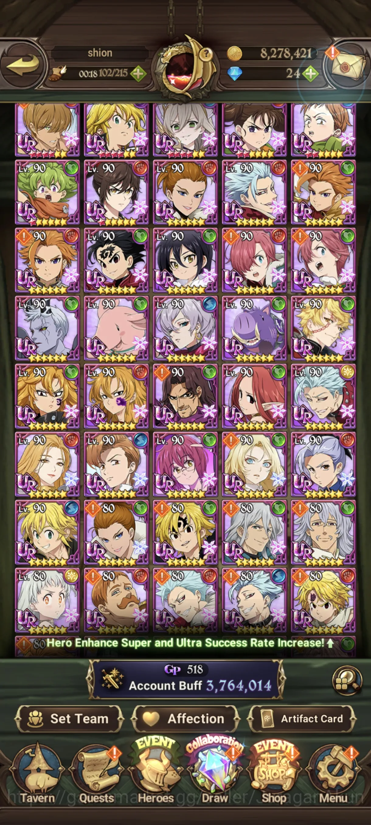 The Seven Deadly Sins: Grand Cross Accounts Midgame Asia | 3.7M CC 4