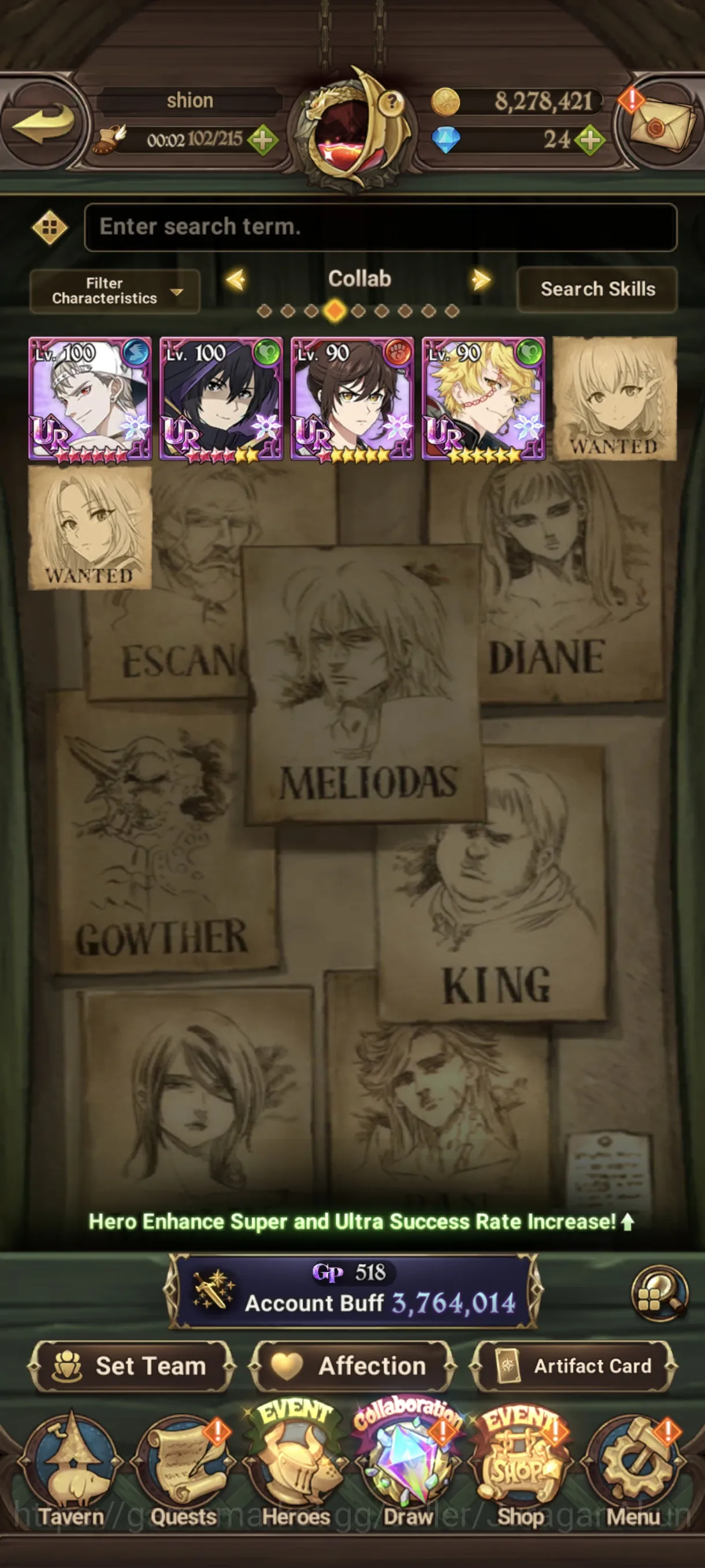 The Seven Deadly Sins: Grand Cross Accounts Midgame Asia | 3.7M CC 5