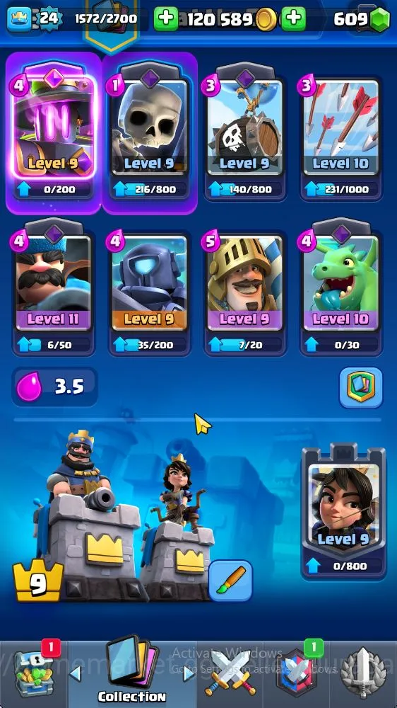 Clash Royale Accounts Starter Lvl 24 | Trophy 3580 | KTL 9 | Card 68 | 2 EVO, 1 Legend, 17 Epic, 24 Rare, 26 Common | 609