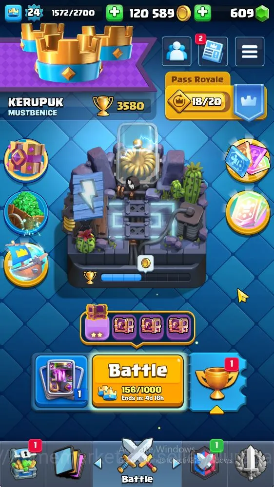 Clash Royale Accounts Starter Lvl 24 | Trophy 3580 | KTL 9 | Card 68 | 2 EVO, 1 Legend, 17 Epic, 24 Rare, 26 Common | 609 2