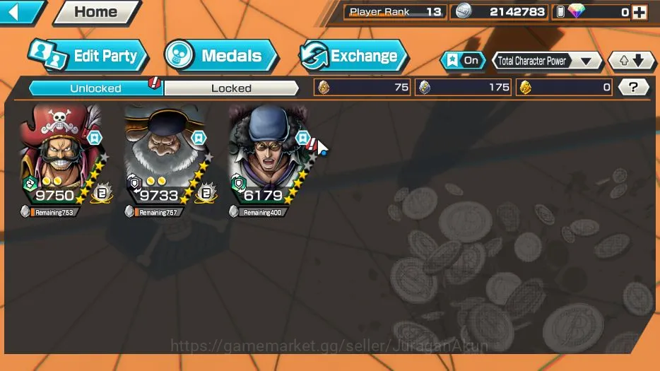 One Piece Bounty Rush Accounts Starter Global|3 META EX|King Pirates Gol D.Roger,St.Jaygarcia Saturn,Blackbeard Pirates 3