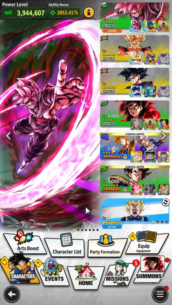 Dragon Ball Legends Accounts Starter 143M TotalPower|LV160|5 UL+ 11 LL|Super Full Power Saiyan 4 Goku,Ultra Instinct Sign 5