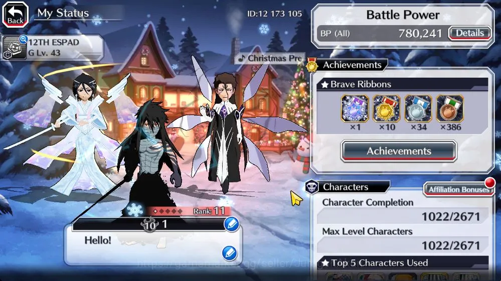 Bleach: Brave Souls Accounts [GLOBAL]50K Orb|Rukia 10th Anniv,Santa Society(Gis image 2