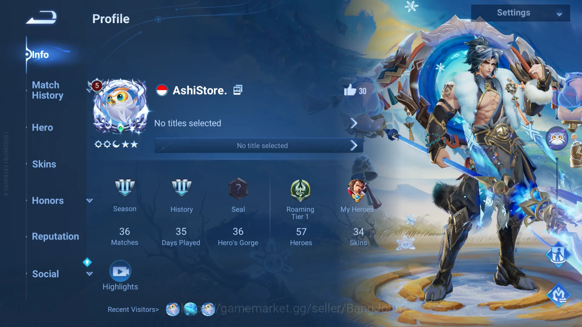 Honor of Kings Accounts Global | Hero 57 | Skin 34 | Precious Zhang Fei , image 1