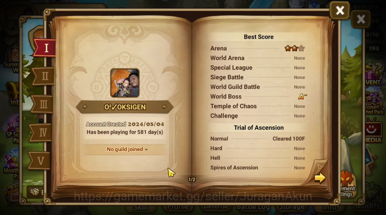 Summoners War: Sky Arena Accounts Starter GLOBAL Best STARTER Lv 45|2 LD Tian Lang,Vancliffe|9 Total 2