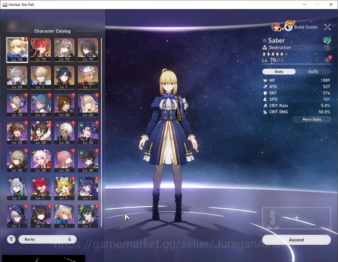Honkai Star Rail Accounts Mid Game ASIA|TL60|3 Limited [Saber E2,Ruan Mei,Archer]|Amphoreus|Take Email|Check SS (HSR2841) 3