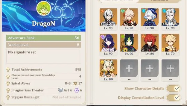 Genshin Impact Accounts Mid Game ASIA|AR 56|6 Limited +9[5* Weapon]|Neuvill 2