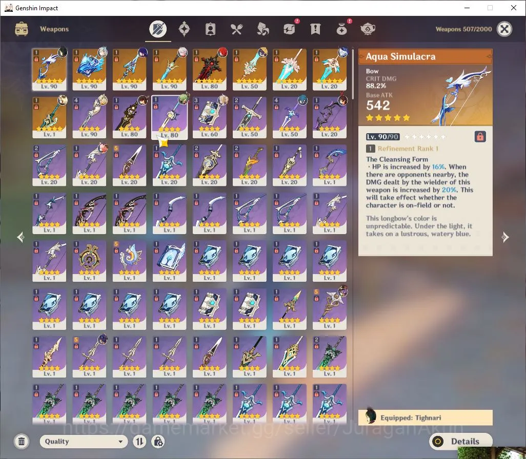 Genshin Impact Accounts Mid Game ASIA|AR 56|6 Limited +9[5* Weapon]|Neuvill 4