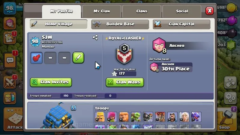 Clash of Clans Accounts Starter TH 12 - BH 6|LV 98|Limited Skin Hero|HH 6|BK 50,AQ 55,GW 22,MP 31,RC 0|Gems 4203|CN 3