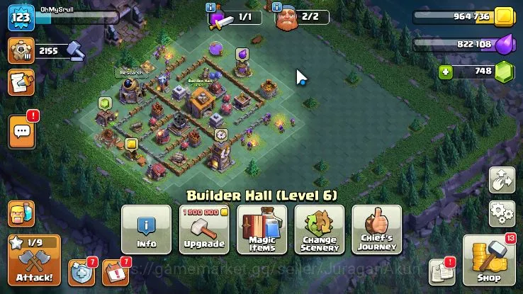 Clash of Clans Accounts Mid-Tier TH 12-BH 6|LV 114|Archer 8|HH 6|BK 42,AQ 54,GW 29,MP 34,RC 0|Gems 748|CN OFF|Protect 3