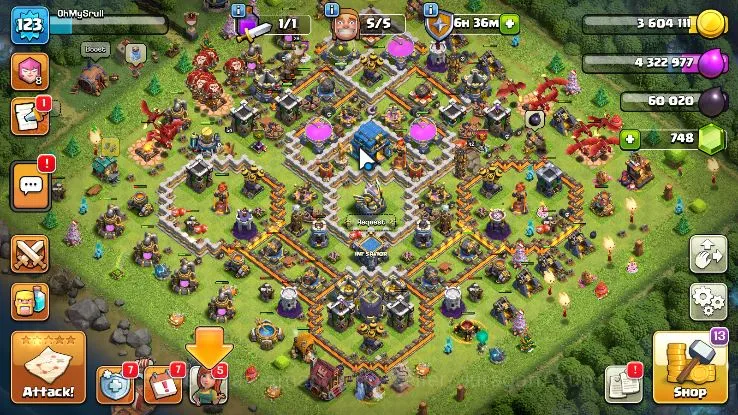Clash of Clans Accounts Mid-Tier TH 12-BH 6|LV 114|Archer 8|HH 6|BK 42,AQ 54,GW 29,MP 34,RC 0|Gems 748|CN OFF|Protect 4