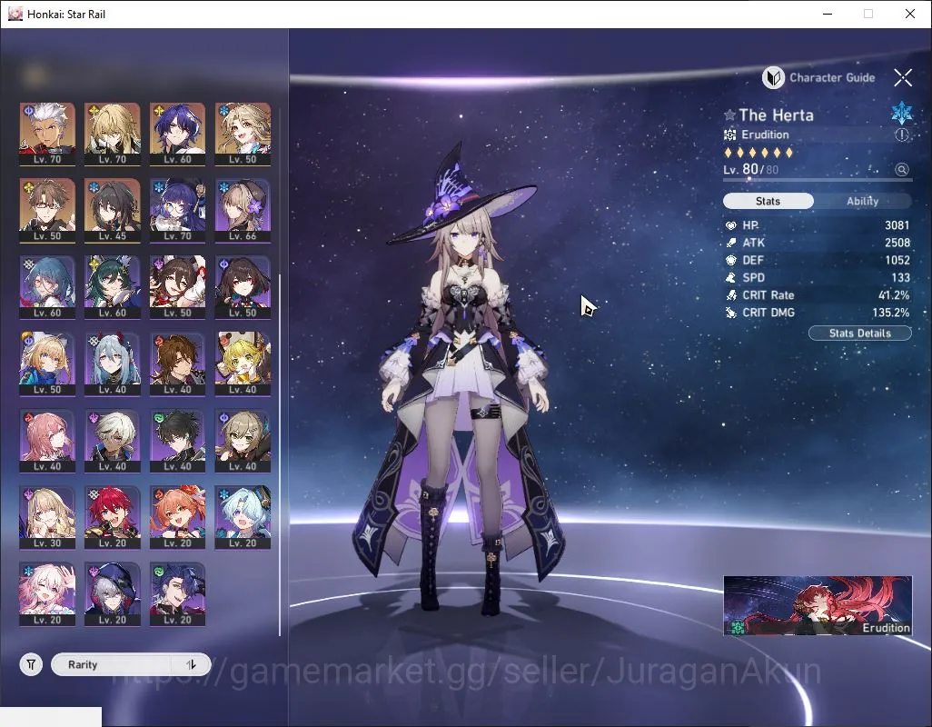 Honkai Star Rail Accounts Mid Game ASIA|TL 67|10 Limited|The Herta,Castorice,Dante,EverNight,Argenti,FireFly,Etc|MC 4