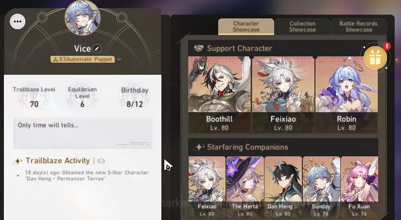 Honkai Star Rail Accounts ASIA|TL 70|11 Limited|Boothill+Sign,E1 Robin,Casto image 4