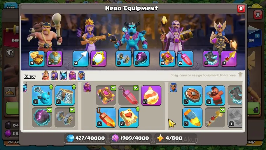 Clash of Clans Accounts Mid-Tier TH 14 - BH 7|Limited Skin|LV 118|HH 8|BK 41,AQ 54,GW 36,MP 20,RC 27|Gems 133|CN 5