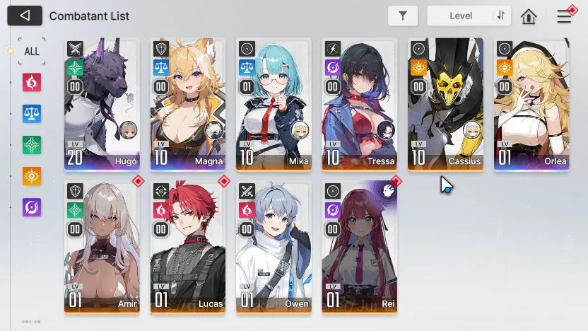 Chaos Zero Nightmare Accounts GLOBAL Lv12|3SSR(Hugo Magna orlea)+6SR(LucasM1 Rei image 4