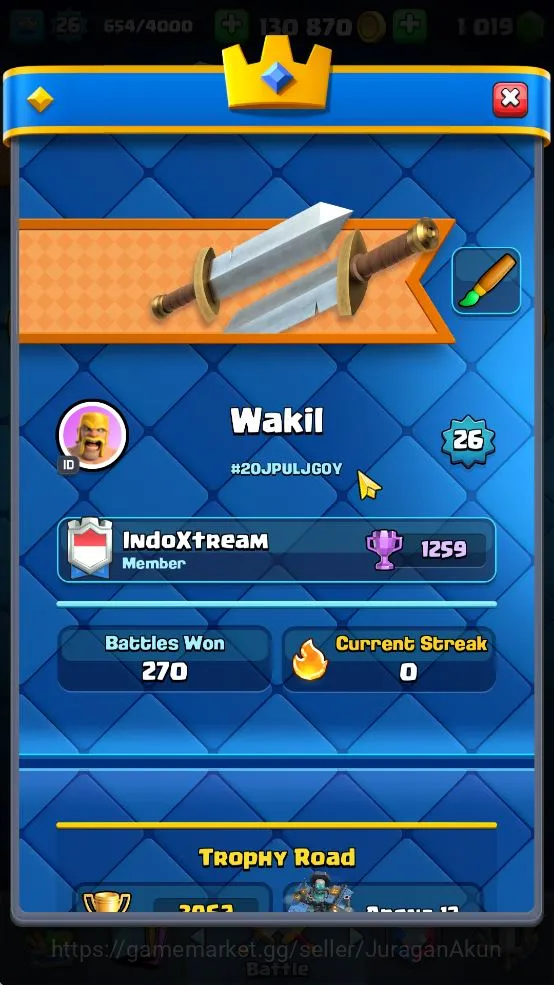 Clash Royale Accounts Lvl 26|Trophy 3962|KTL 10|Limited Skin|Card 79| 2 image 2