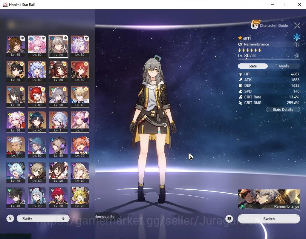 Honkai Star Rail Mid Game ASIA|TL 69|9 Limited|[Castorice,B3,Robin,Fugue]+Si image 1