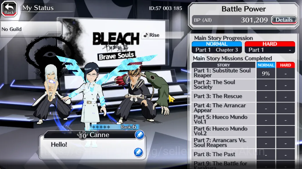 Bleach: Brave Souls Accounts Mid-Tier [GLOBAL] 10k Spirit Orbs+Fresh Story| 6 Char 5/5 Uryu TYBW25 Renji TYBW25, Jushiro 2