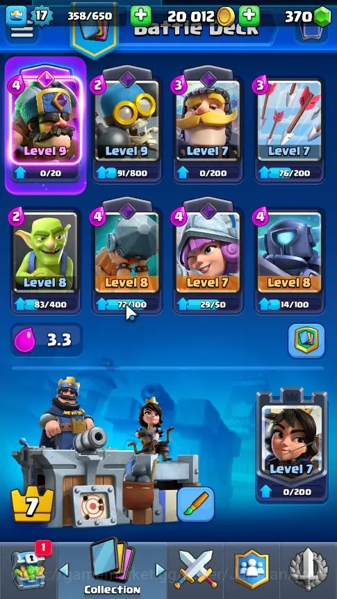 Clash Royale Accounts Starter Lvl 17|Starter|Trophy 1311|Limited Skin|KTL 7|Card 29|1 EVO,1 Epic,14 Rare,14 Common|Gems 2