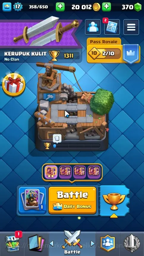 Clash Royale Accounts Starter Lvl 17|Starter|Trophy 1311|Limited Skin|KTL 7|Card 29|1 EVO,1 Epic,14 Rare,14 Common|Gems 3