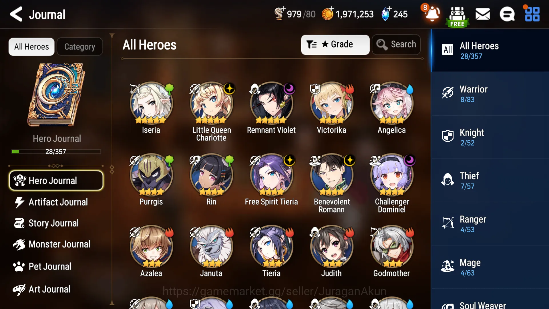 Epic Seven Accounts Starter Global Unverif|Starter 2ML (Little Queen Charlotte, Remnant Vildred)|PoH On|Log Stove|Check SS 3