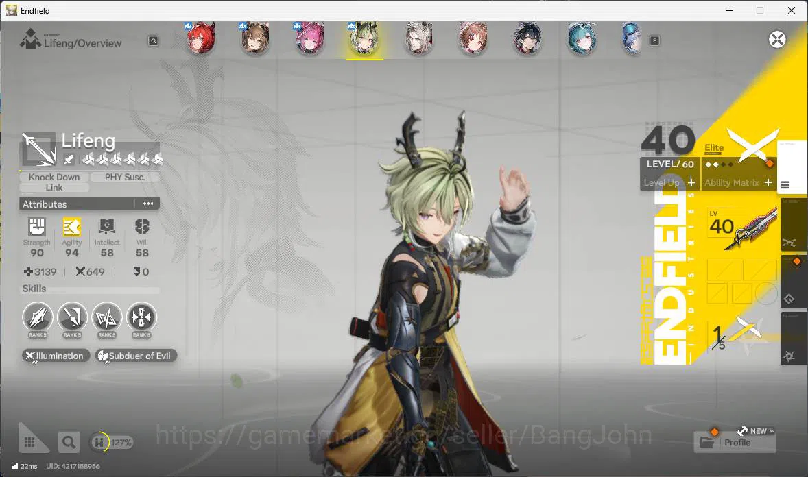 Arknights: Endfield Accounts ASIA, LVL 55 Laevatain Sign, gilberta, Yvonne p1 s image 10