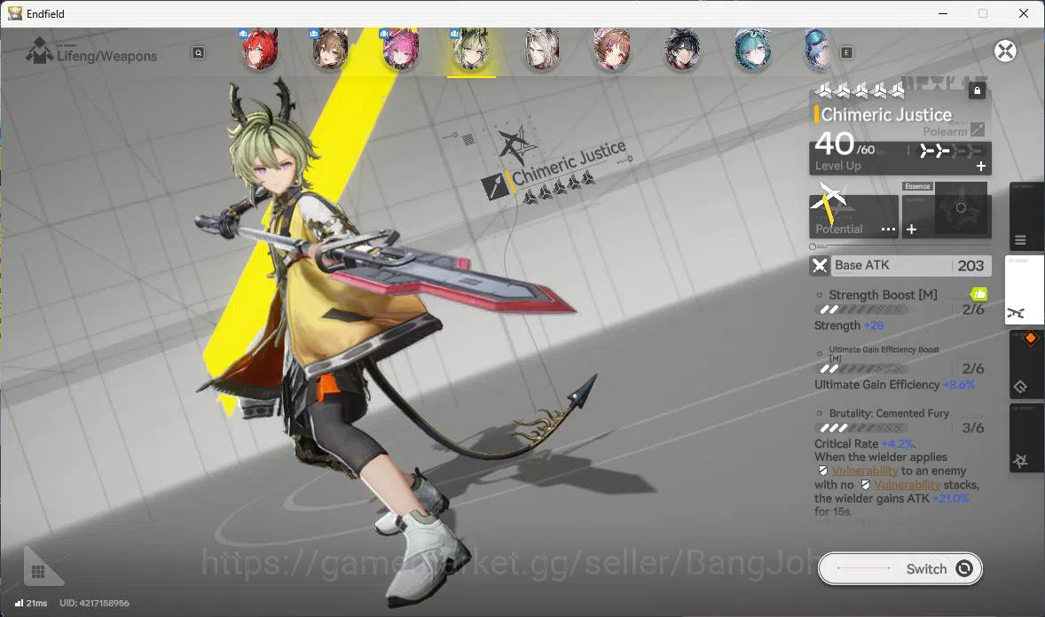 Arknights: Endfield Accounts ASIA, LVL 55 Laevatain Sign, gilberta, Yvonne p1 s image 11