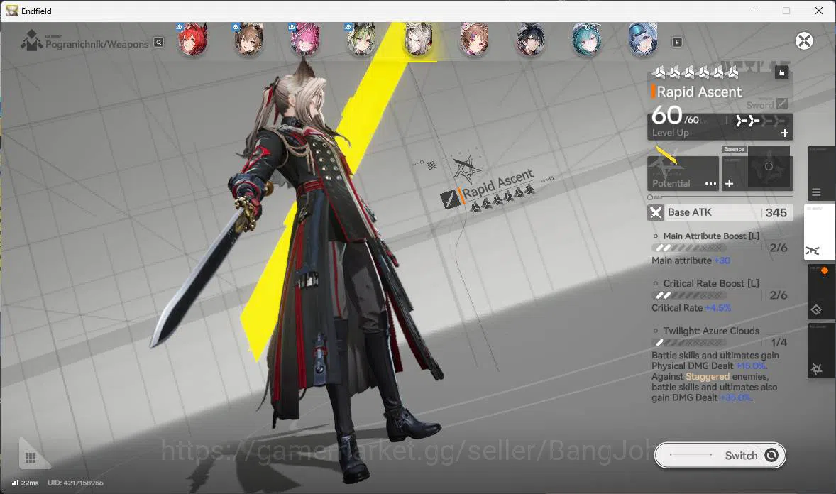 Arknights: Endfield Accounts ASIA, LVL 55 Laevatain Sign, gilberta, Yvonne p1 s image 13