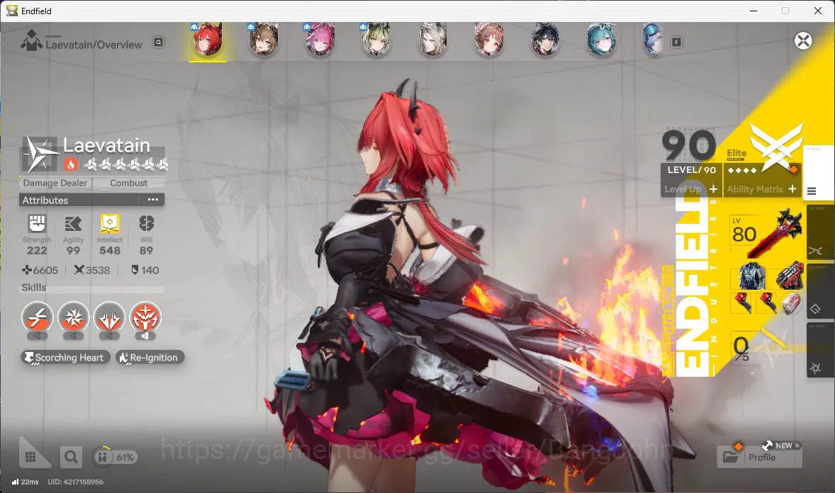 Arknights: Endfield Accounts ASIA, LVL 55 Laevatain Sign, gilberta, Yvonne p1 s image 4