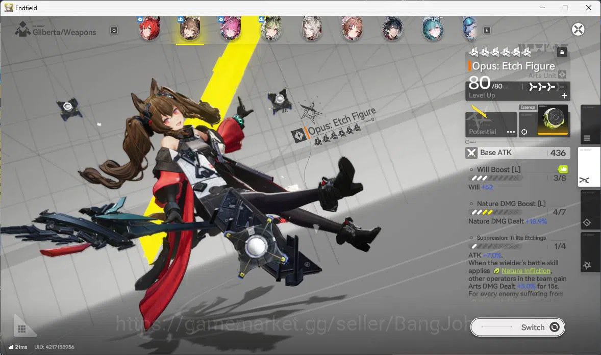 Arknights: Endfield Accounts ASIA, LVL 55 Laevatain Sign, gilberta, Yvonne p1 s image 7