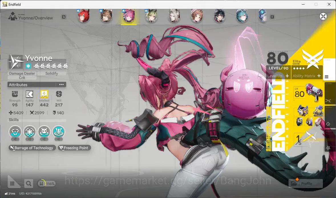 Arknights: Endfield Accounts ASIA, LVL 55 Laevatain Sign, gilberta, Yvonne p1 s image 8