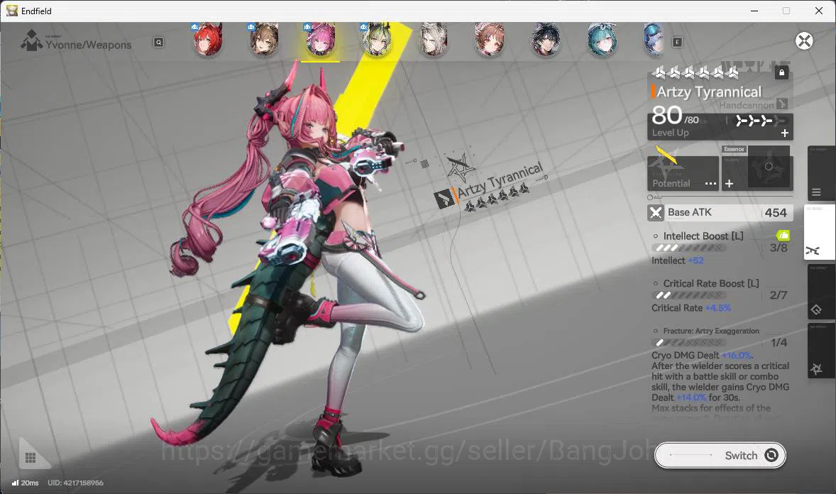Arknights: Endfield Accounts ASIA, LVL 55 Laevatain Sign, gilberta, Yvonne p1 s image 9
