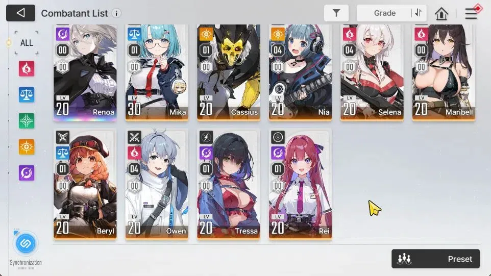 Chaos Zero Nightmare Accounts GLOBAL Lv37|8 SSR[Heidemarie,KhalipeM1,Diana,Nine,Yuki,Narja,Renoa]+9 SR[MikaM1,NiaM4,Etc]|1 4