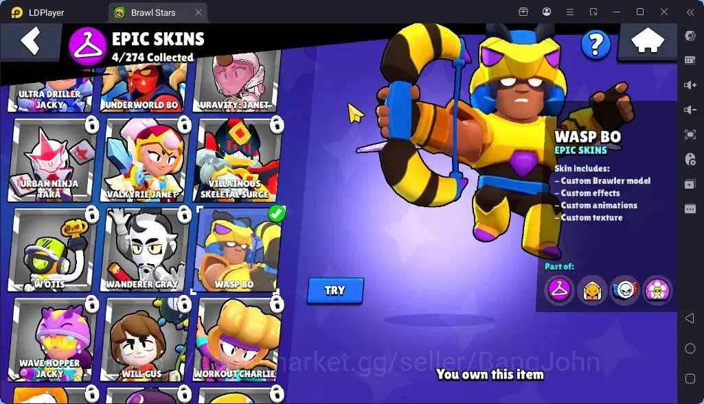 Brawl Stars Accounts Global |Trophy 1045| Brawler 1 Max with Supercharge |Skins 1 Mythic,4 Epic|Bling 6070|Protect Off|Check 11