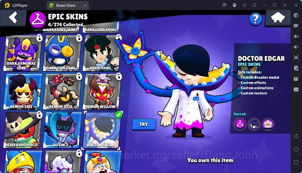Brawl Stars Accounts Global |Trophy 1045| Brawler 1 Max with Supercharge |Skins 1 Mythic,4 Epic|Bling 6070|Protect Off|Check 8