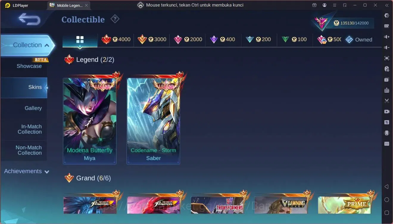 Mobile Legends: Bang Bang Accounts Global|Hero 131|Skin 405|Exalted|Legend Miya,Saber image 14
