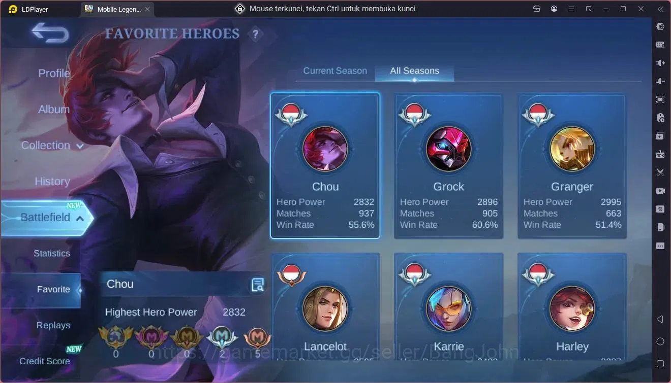 Mobile Legends: Bang Bang Accounts Global|Hero 131|Skin 405|Exalted|Legend Miya,Saber image 17