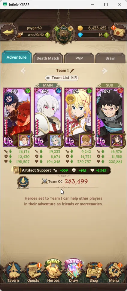 The Seven Deadly Sins: Grand Cross Accounts ASIA | 2,9 CC | 2 LR Brunhilde+Elizabeth | 3 UR Me image 1