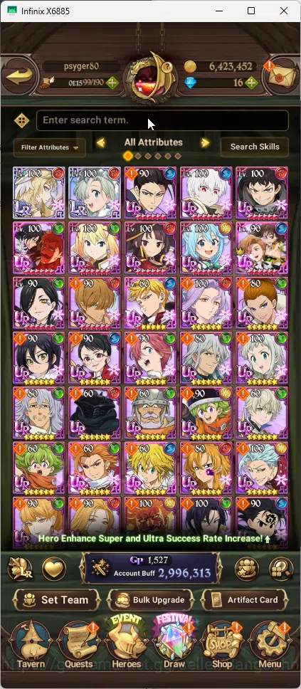 The Seven Deadly Sins: Grand Cross Accounts ASIA | 2,9 CC | 2 LR Brunhilde+Elizabeth | 3 UR Me image 2