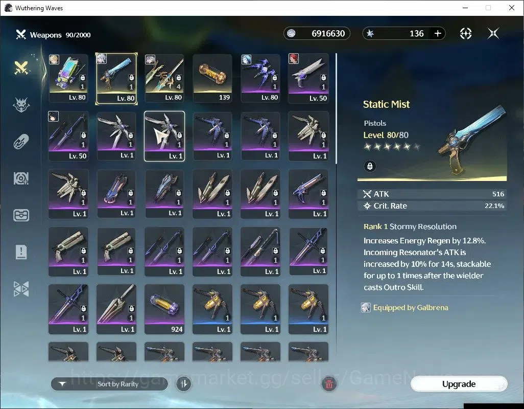 Wuthering Waves Accounts Others SEA |UL 53|3 Limited| Luuk Herssen RC 3, Galbrena, Shorekeeper |DB Lvl 30|MC Male|Log 5