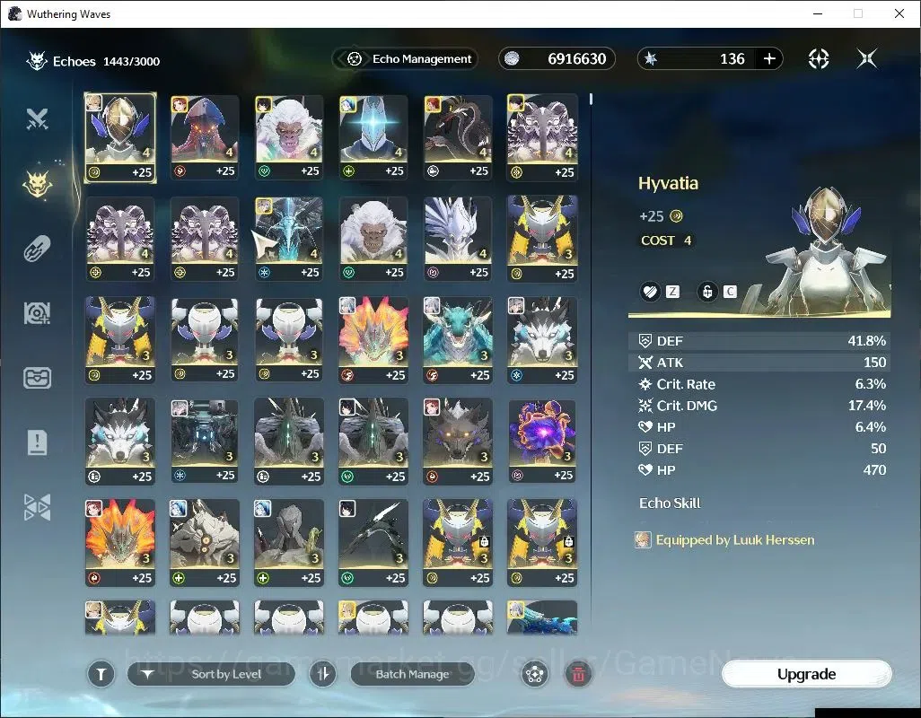 Wuthering Waves Accounts Others SEA |UL 53|3 Limited| Luuk Herssen RC 3, Galbrena, Shorekeeper |DB Lvl 30|MC Male|Log 6