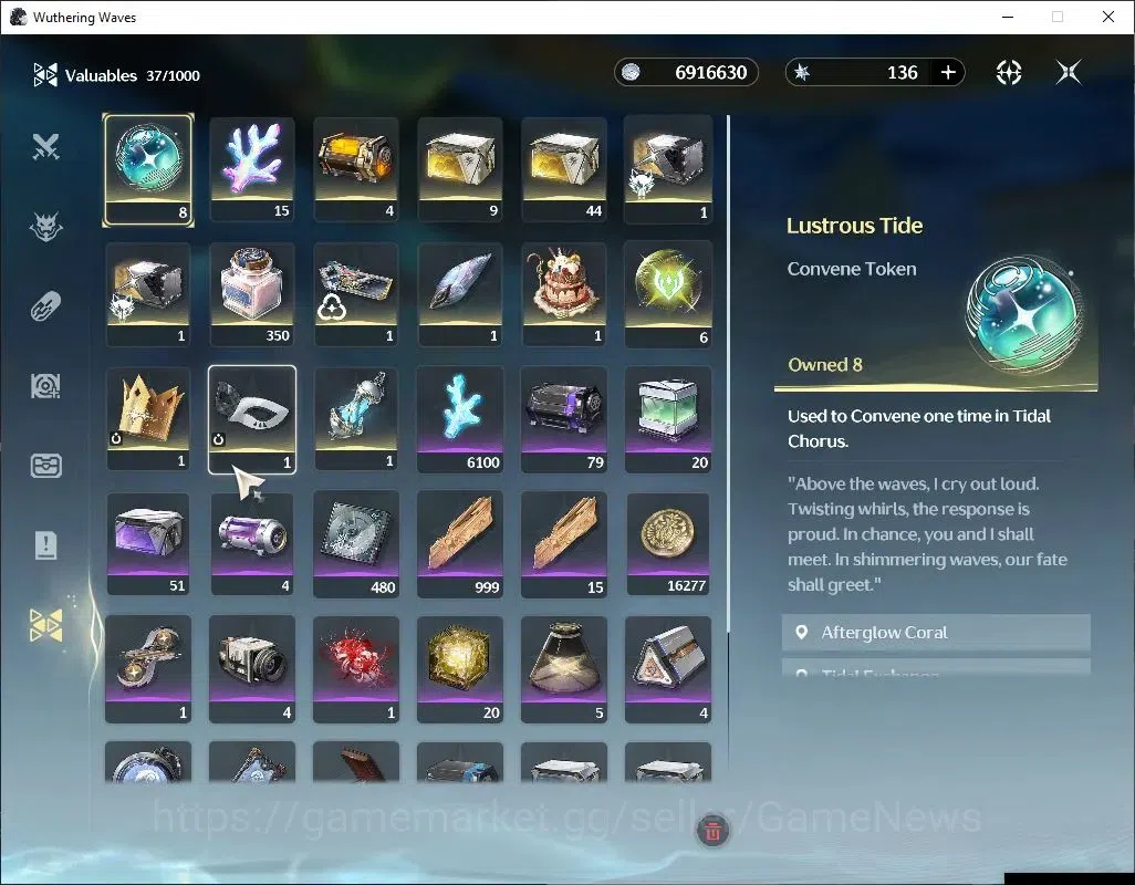 Wuthering Waves Accounts Others SEA |UL 53|3 Limited| Luuk Herssen RC 3, Galbrena, Shorekeeper |DB Lvl 30|MC Male|Log 9
