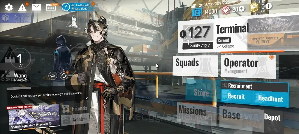 Arknights Accounts Starter Fresh Starter Level 1|28 OP|1 Limited|Chongyue|Terminal 0-1|Birthday Unset|Take Mail|Check 1