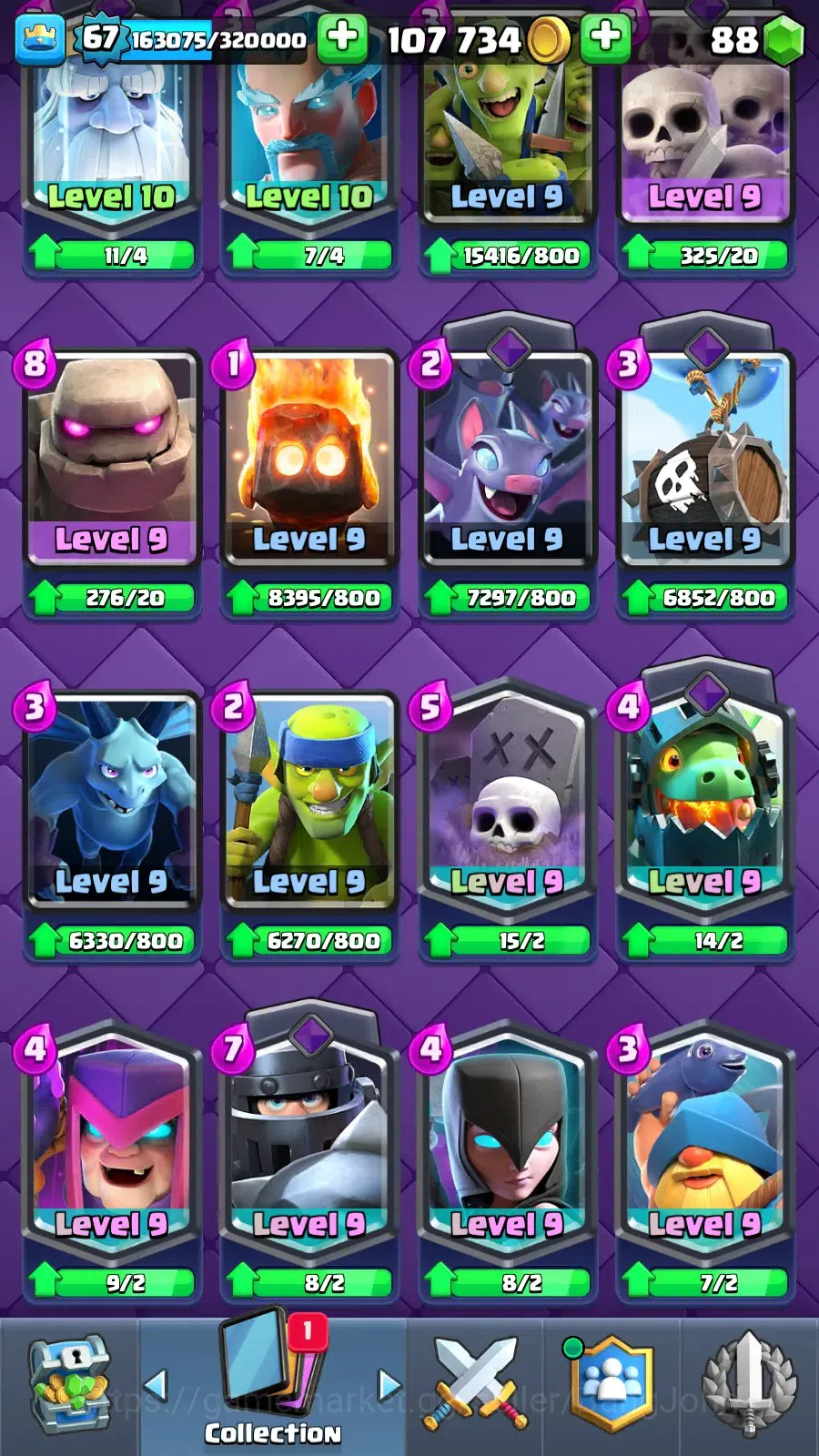 Clash Royale Accounts Lv 67|Trophy 13011|KTL 15|Card 121|9 Max|5 Hero|9  image 11