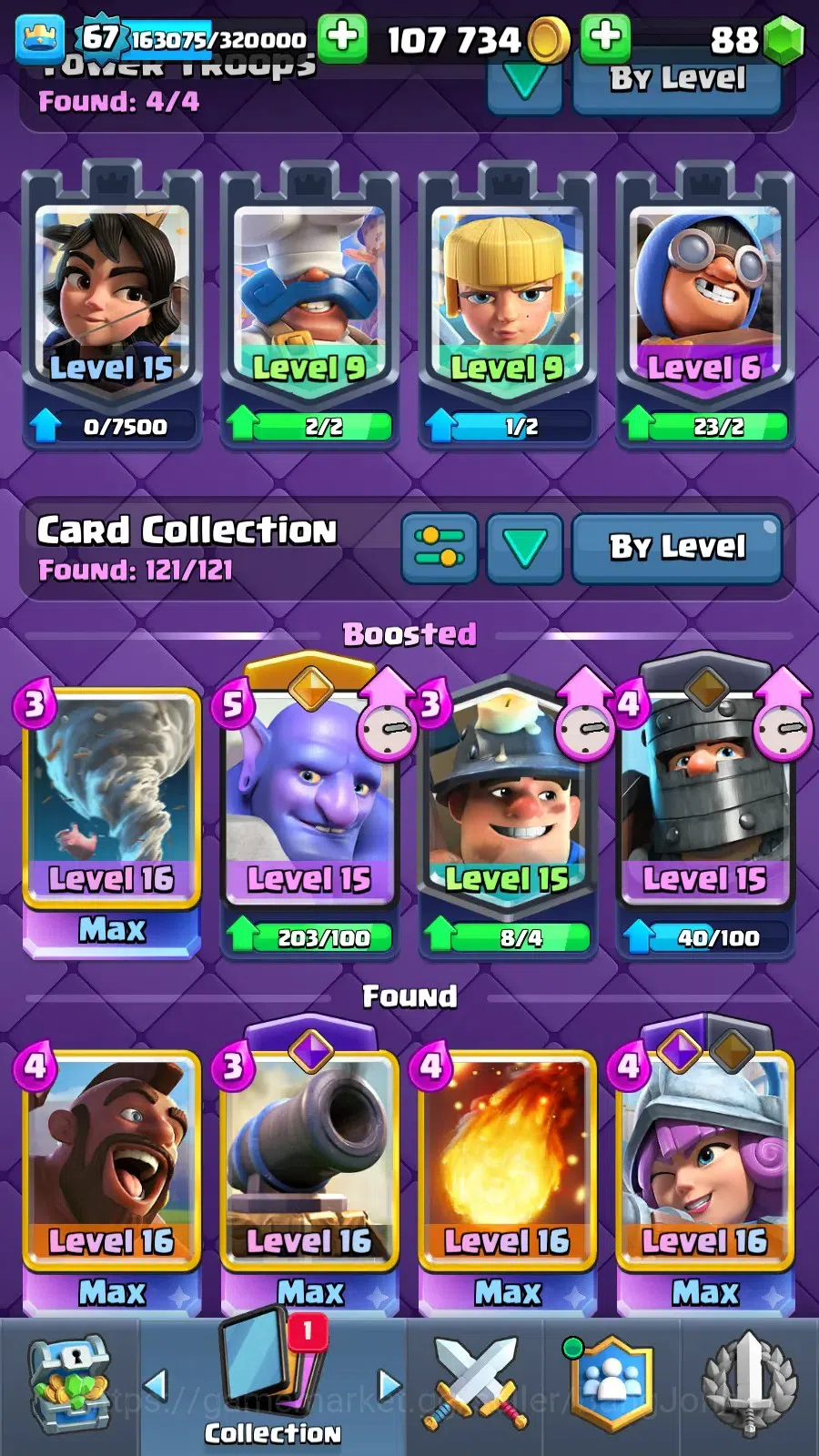 Clash Royale Accounts Lv 67|Trophy 13011|KTL 15|Card 121|9 Max|5 Hero|9  image 16