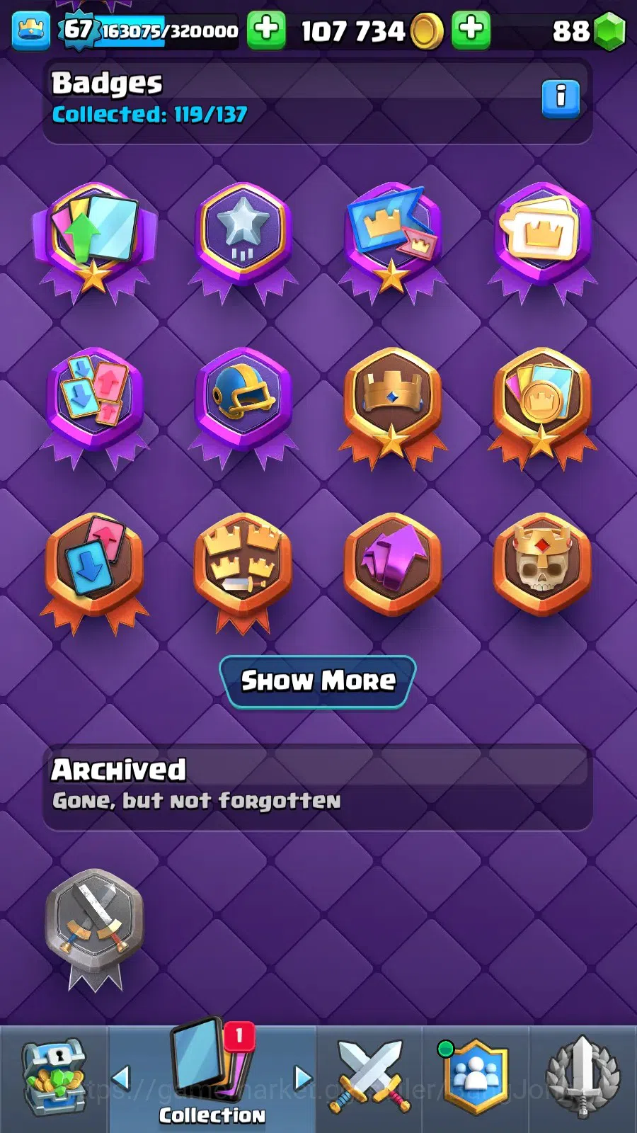 Clash Royale Accounts Lv 67|Trophy 13011|KTL 15|Card 121|9 Max|5 Hero|9  image 3