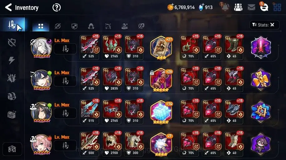 Epic Seven Accounts Mid-Tier GLOBAL UnVerif|10 ML(Harseti,Witch Tenebria,etc)+Rinak,Setsuka,AB Fumyr,Etc|AUTO WGB Hunt|55k 12
